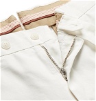 Loro Piana - Slim-Fit Washed Cotton-Blend Trousers - Men - White