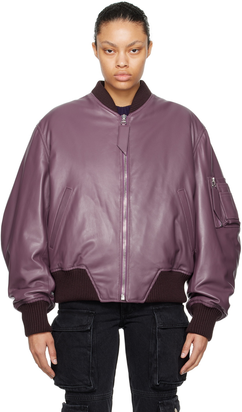 レザージャケット・コート THE ATTICO FW25 ANJA BOMBER (WCB00004LBT128AA 100) The Attico Anja Bomber Jacket | Black | FARFETCH