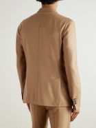 Incotex - Slim-Fit Double-Breasted Virgin Wool-Blend Flannel Suit Jacket - Neutrals