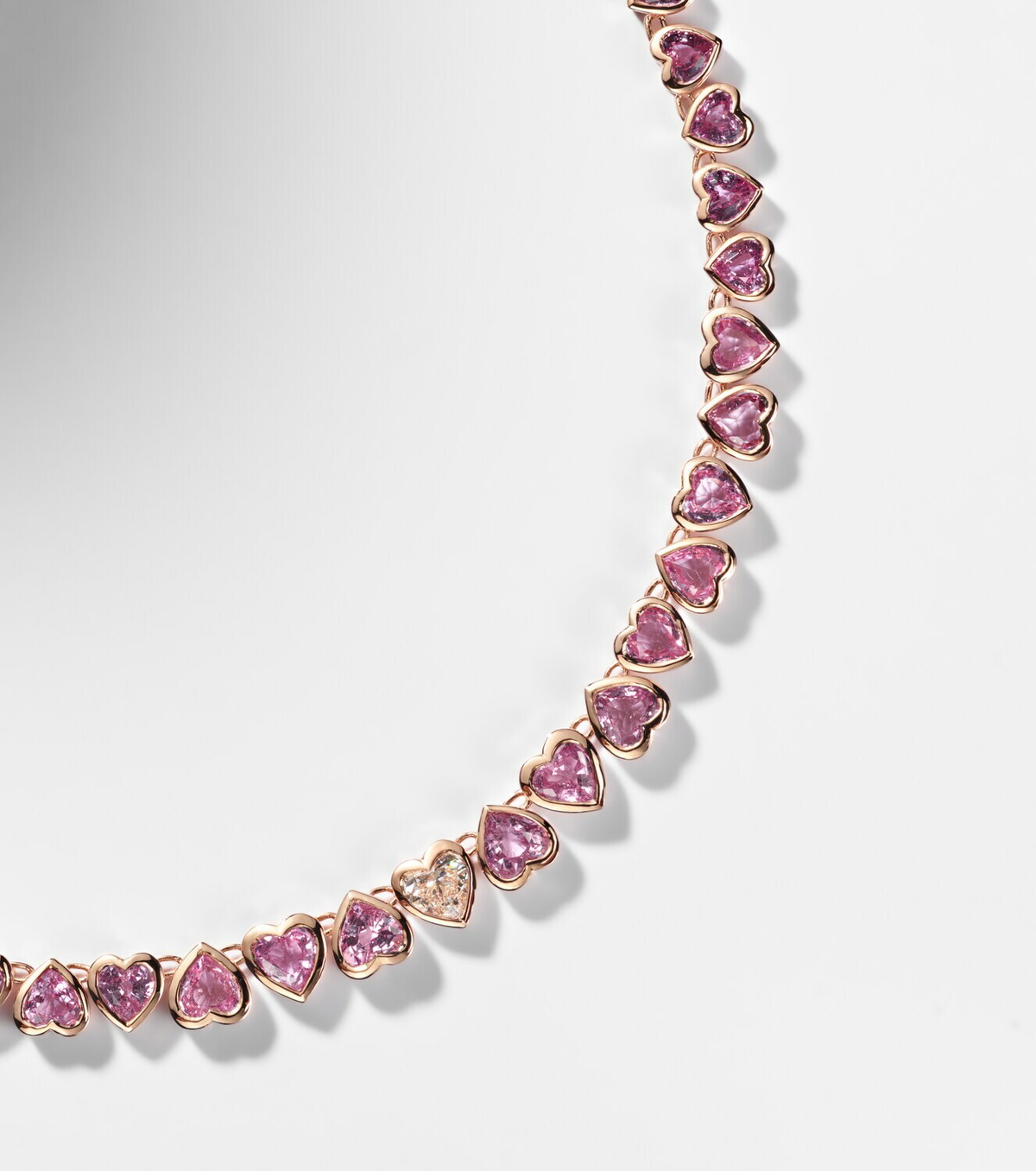 Shay Jewelry Tennis 18kt rose gold necklace with sapphires and diamond