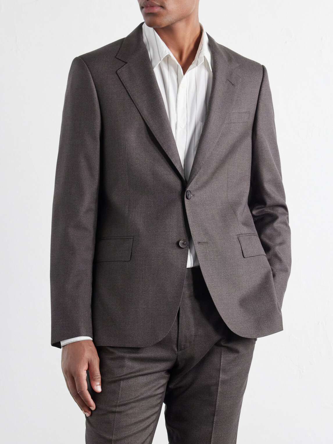 Mr P. - Luxe Wool and Silk-Blend Suit Jacket - Brown