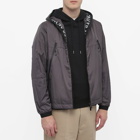 Moncler Men's Junichi Concealed Logo Hooded Windbreaker in Brown