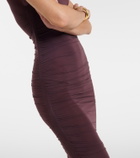 Wolford Ruched sheer midi dress