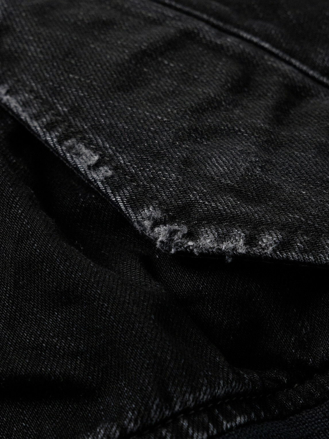 Balenciaga - Distressed Denim Bomber Jacket - Black