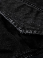Balenciaga - Distressed Denim Bomber Jacket - Black