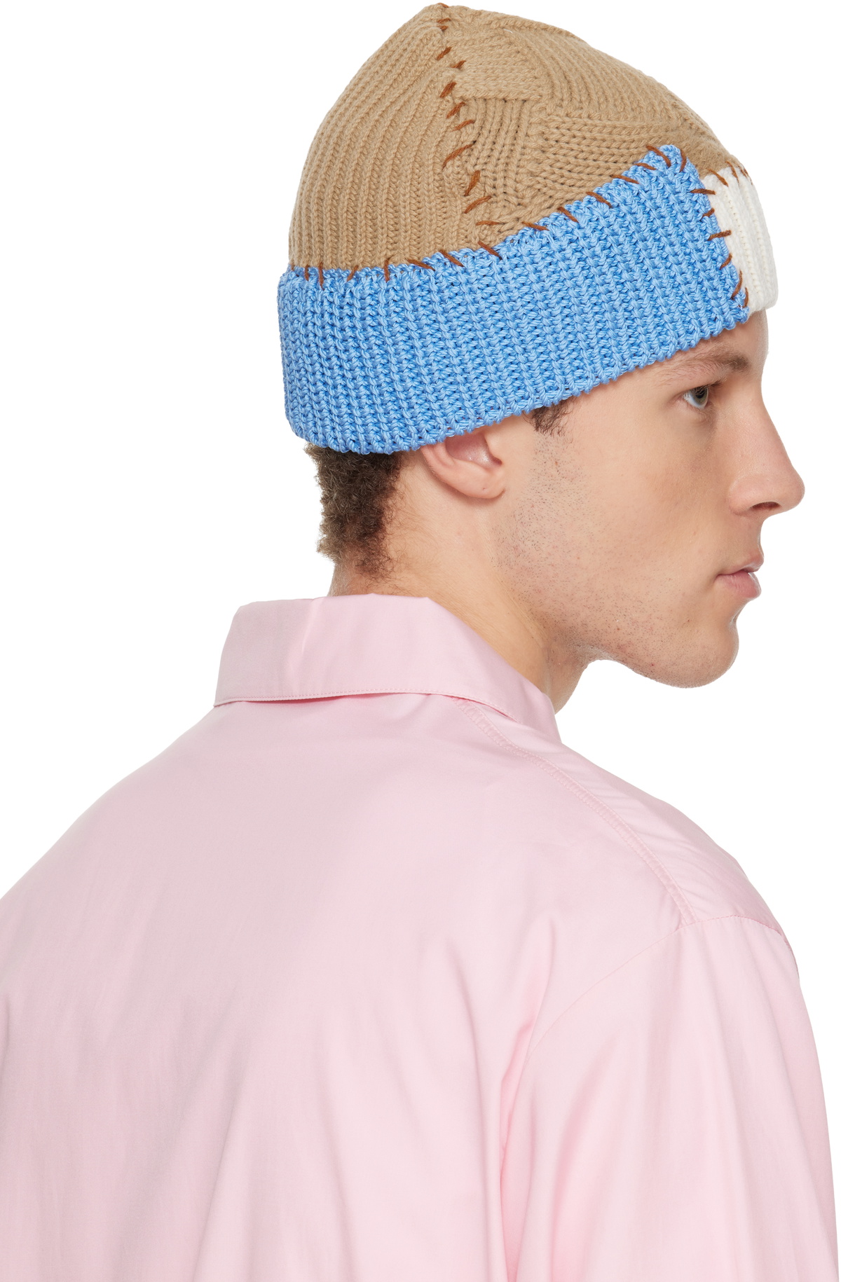Marni Beige Wool Mixed Knit Beanie