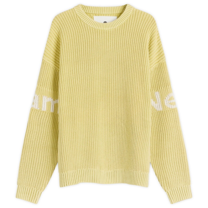 Photo: New Amsterdam Surf Association Men's Logo Crew Knit Sweater in Apple Green