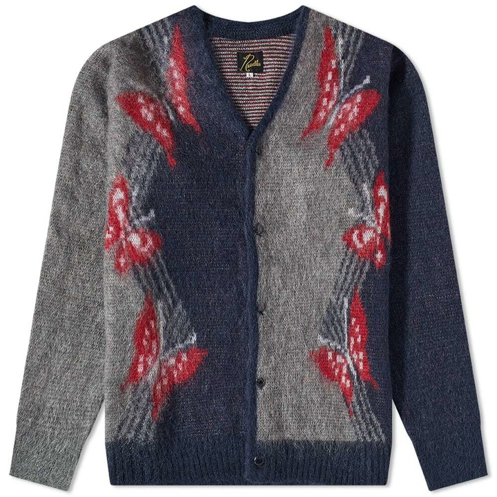 Photo: Needles Men's Mohair Papillon Cardigan in Navy