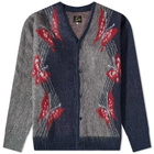 Needles Men's Mohair Papillon Cardigan in Navy