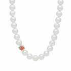 Casablanca Women's Logo Pearl Necklace in Gold/Pearl 