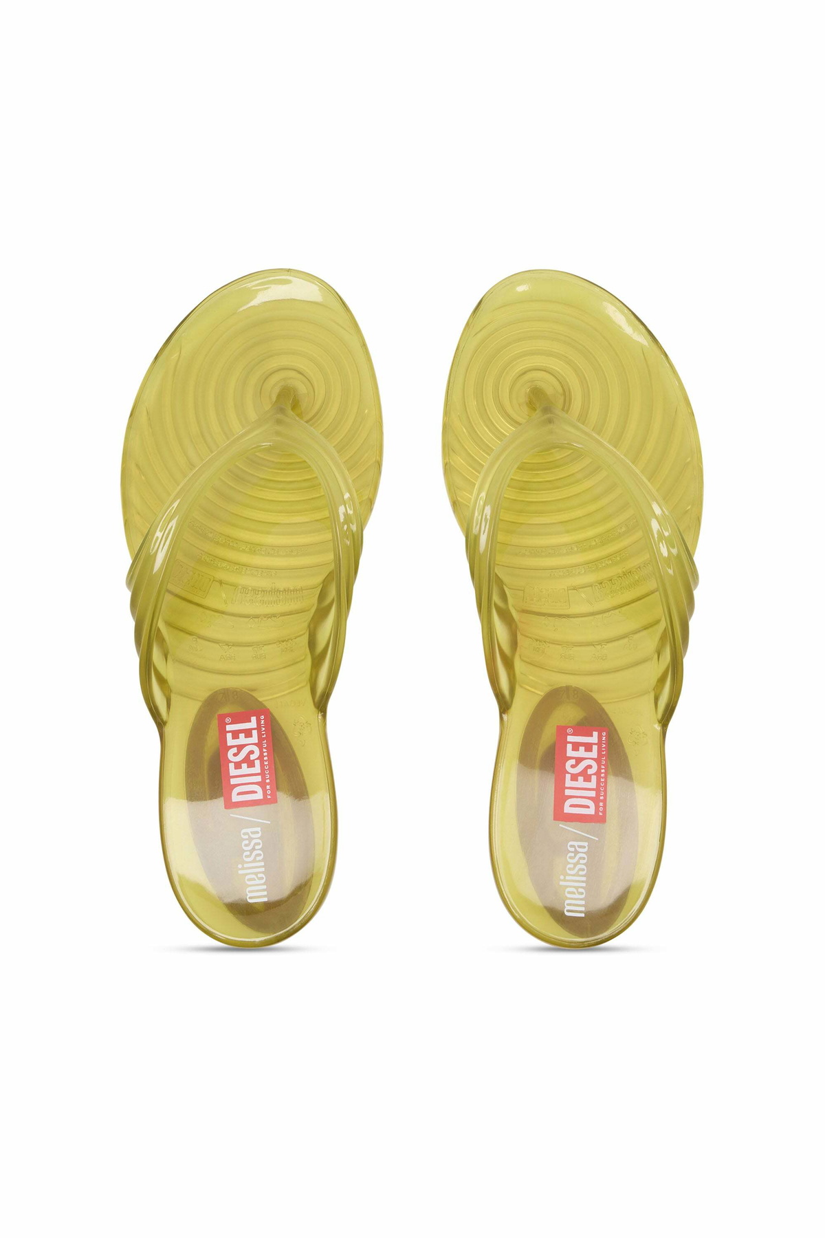 Diesel Sculptural flip-flops in Melflex - Sandals Womens in Yellow