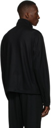 rag & bone Black Wool Andrew Zip-Up Sweater