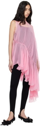 ALAINPAUL Pink & Black Extended Ruffle Blouse