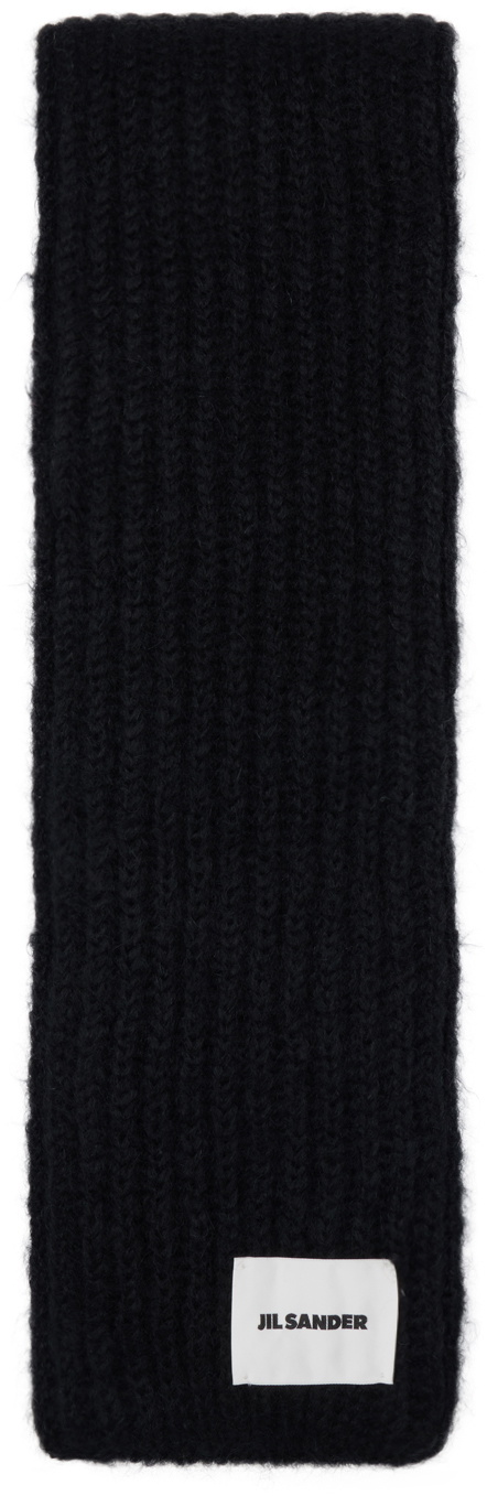 Jil Sander Black PD Scarf