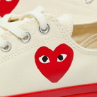 Comme des Garçons Play Men's x Converse Chuck Taylor Red Sole Low Sneakers in Off White