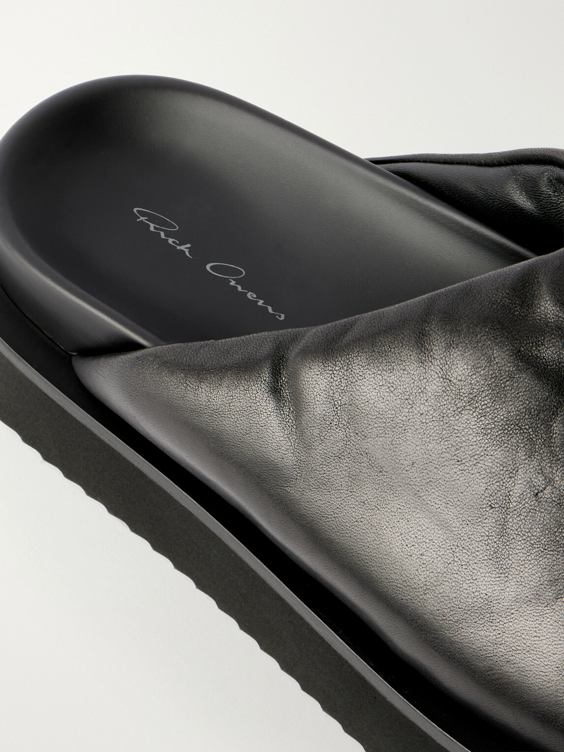 Rick Owens - Padded Leather Platform Mules - Black