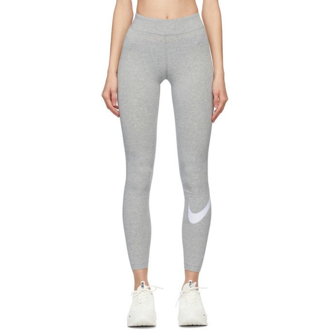 Photo: Nike Grey Sportswear Essential Swoosh Leggings