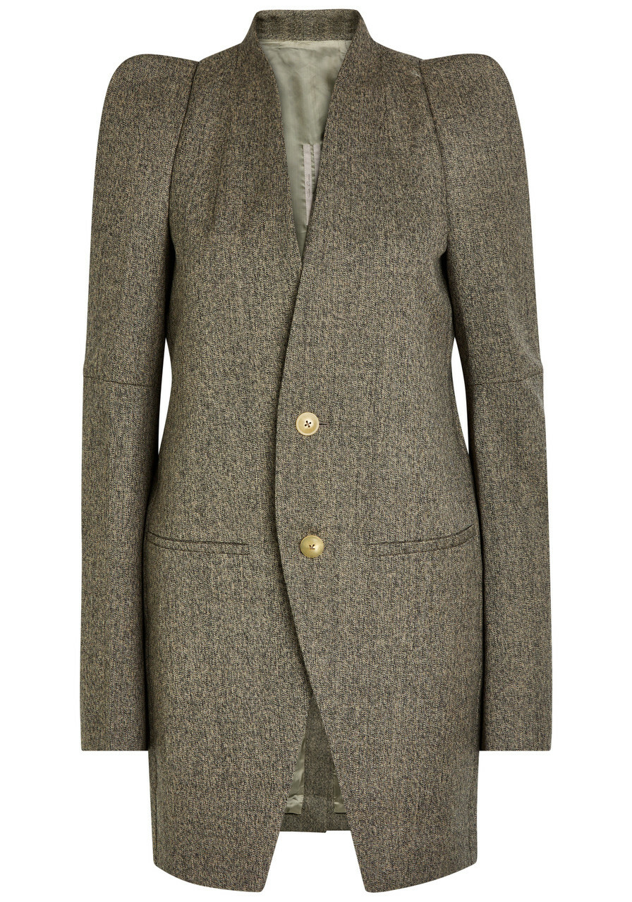 Rick Owens Metro Structured Wool Jacket Black Other