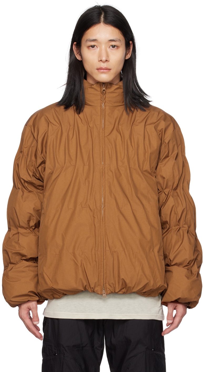 Post Archive Faction (PAF) SSENSE Exclusive Brown Down Jacket Post ...