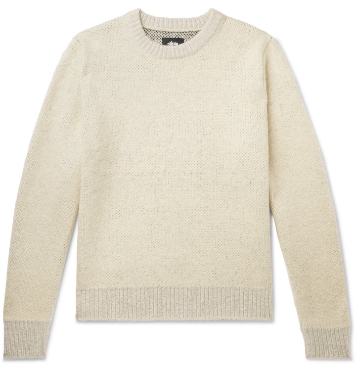 Photo: Stüssy - Brushed Intarsia-Knit Sweater - Neutrals