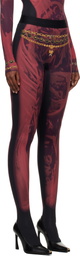 Marine Serre Red & Black Wet Nuisette Printed Jersey Leggings