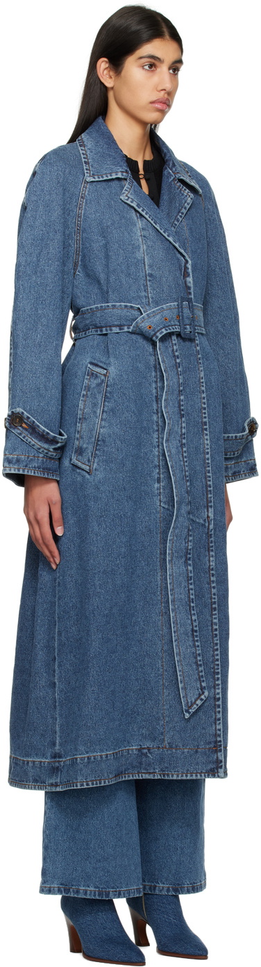 Belted denim hot sale trench coat