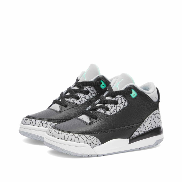 Photo: Air Jordan 3 Retro PS Sneakers in Black/Green Glow/Wolf Grey/White