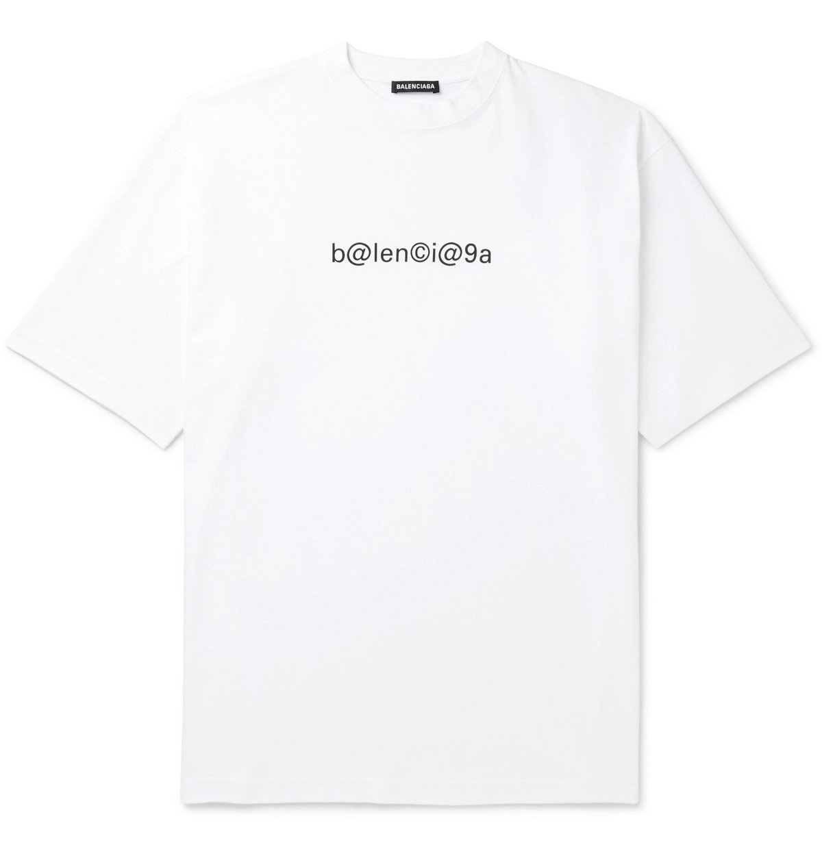 BALENCIAGA Oversized distressed printed cotton-jersey T-shirt