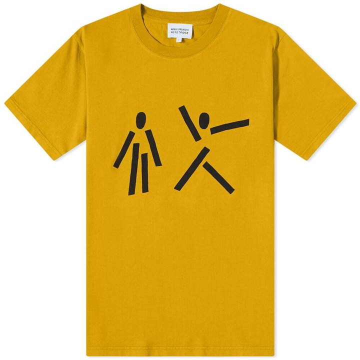 Photo: Norse Projects x Geoff McFetridge Dancing Men T-Shirt in Turmeric Yellow