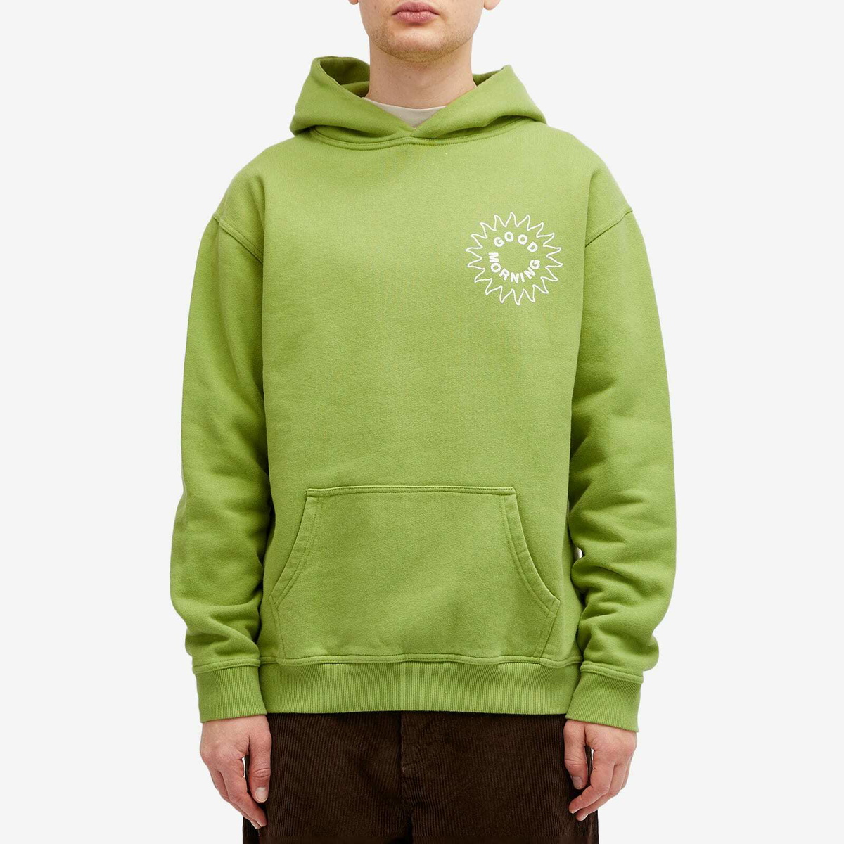 *新作アイテム* Good Morning Tapes Sun Logo Hoodie Good Morning Tapes Men's Sun Logo Hoodie in Leaf Good