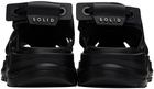 Solid Homme Black Leather Sandals