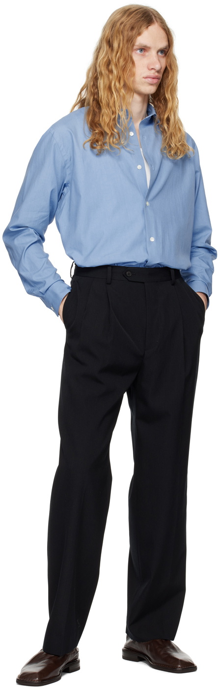 AURALEE Blue Washed Finx Twill Big Shirt Auralee