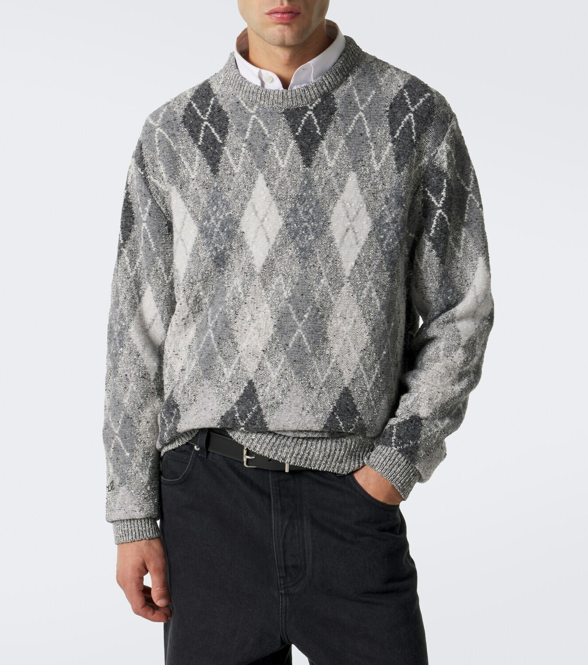 ERL Argyle cotton and wool-blend sweater