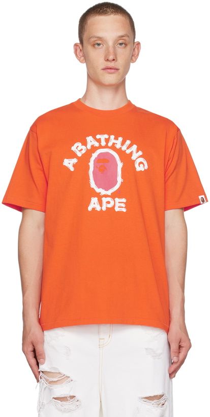 Photo: BAPE Orange Brush College T-Shirt