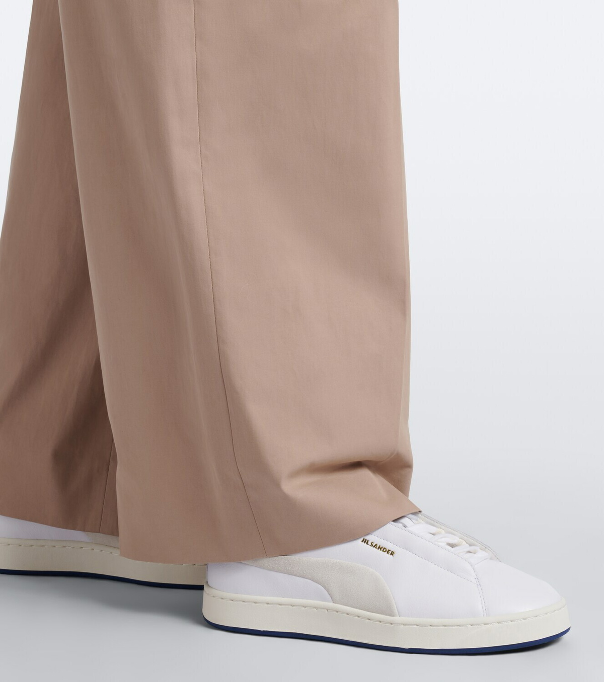 Jil Sander Suede-trimmed leather low-top sneakers