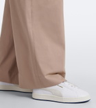 Jil Sander Suede-trimmed leather low-top sneakers