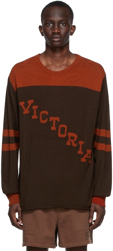 Photo: Bode SSENSE Exclusive Brown & Orange Victoria Sweater