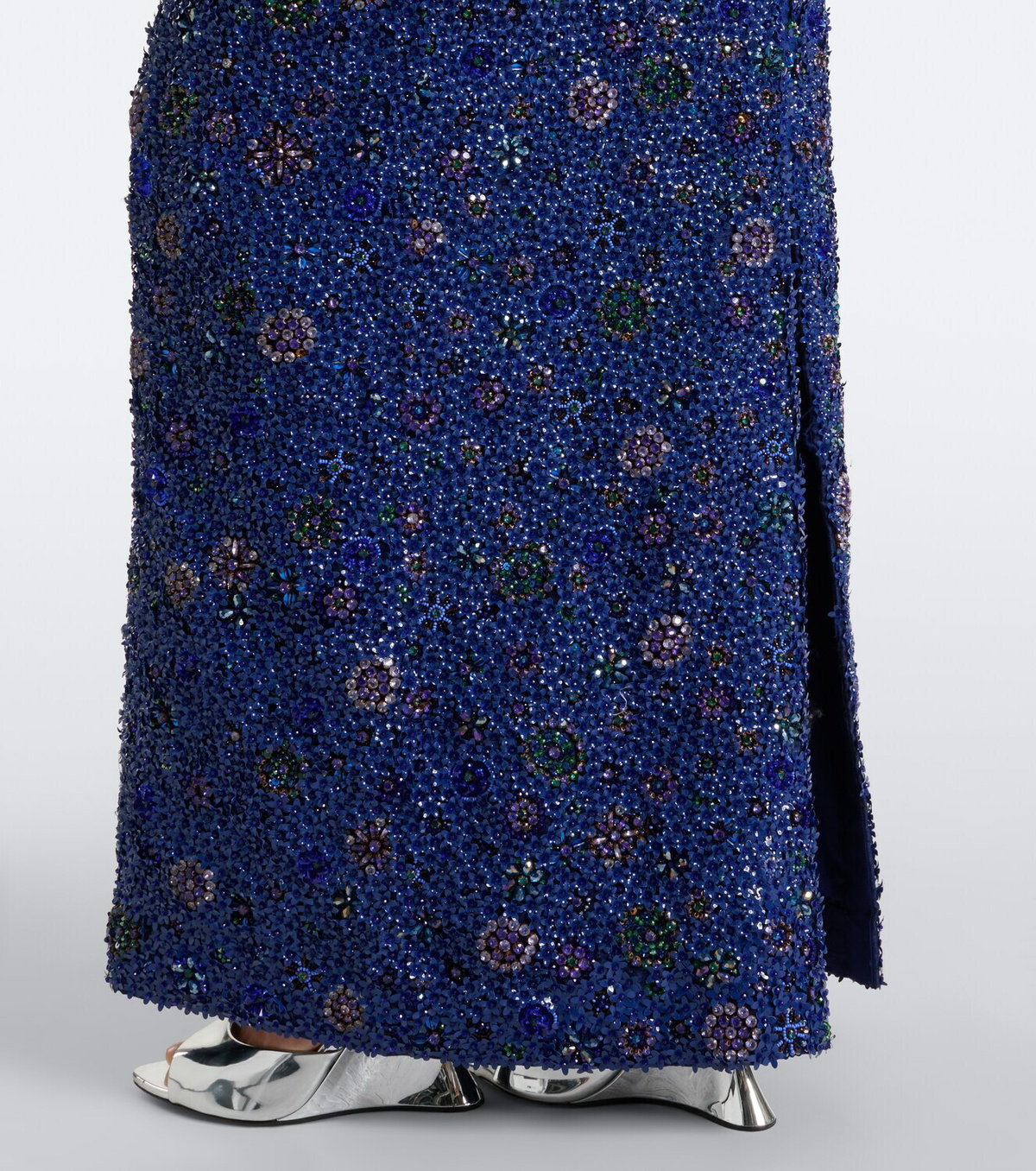 Là Fuori Crystal Midnight sequined silk minidress
