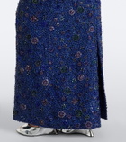 Là Fuori Crystal Midnight sequined silk minidress