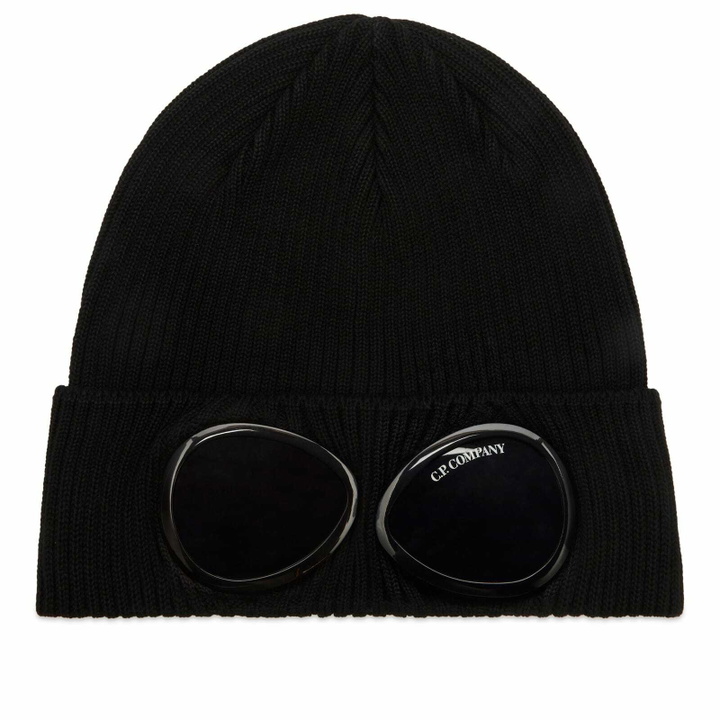 Photo: C.P. Company Men's Cotton Goggle Beanie in Black 