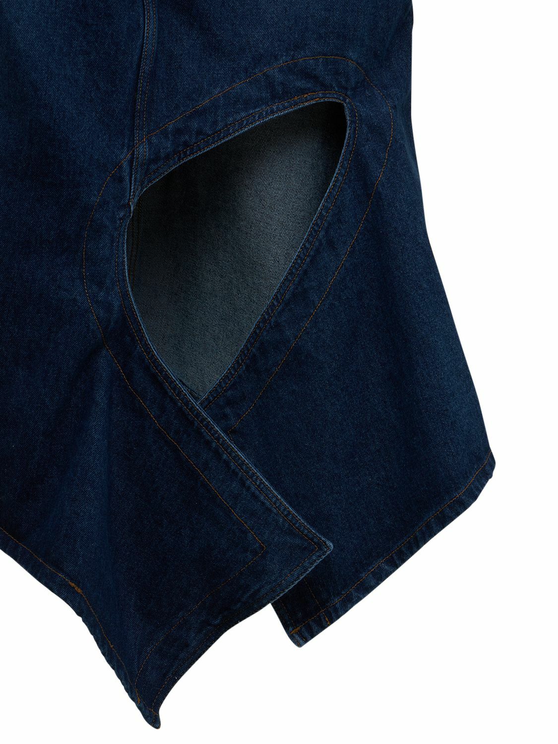 Y/PROJECT Asymmetric Slit Denim Midi Skirt