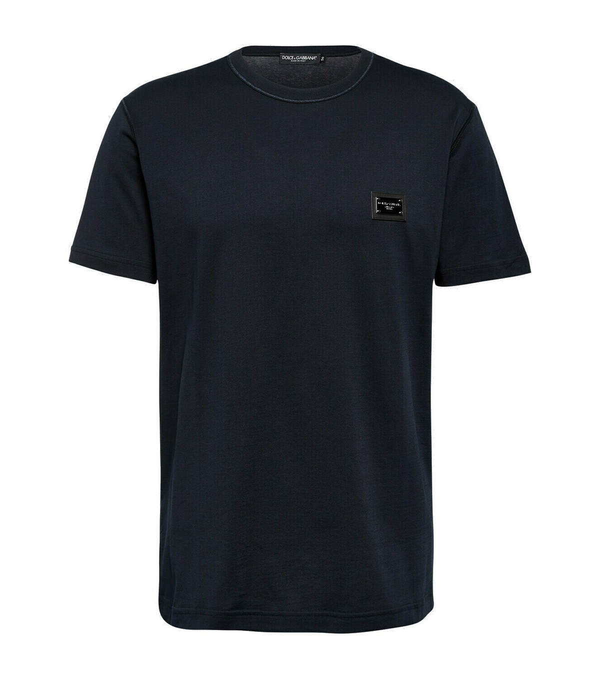 Dolce & Gabbana Blue Logo Graphic Cotton Crew Neck T-shirt