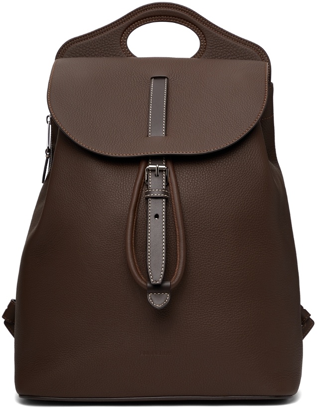 Photo: Burberry Brown Leather Pocket Backpack