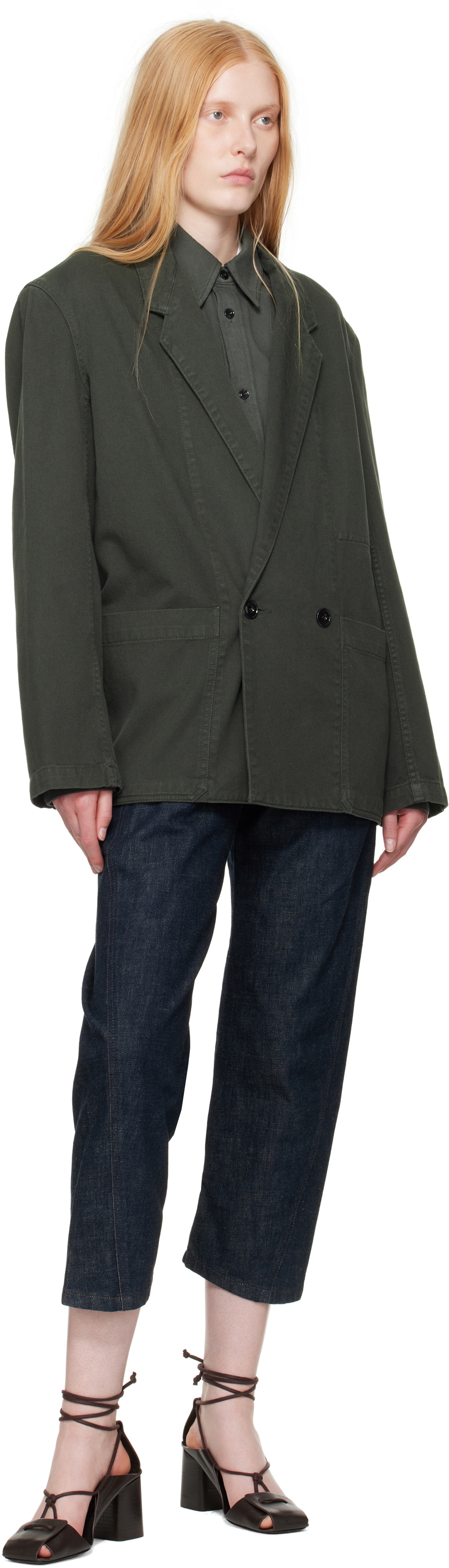 LEMAIRE Navy Workwear Denim Blazer