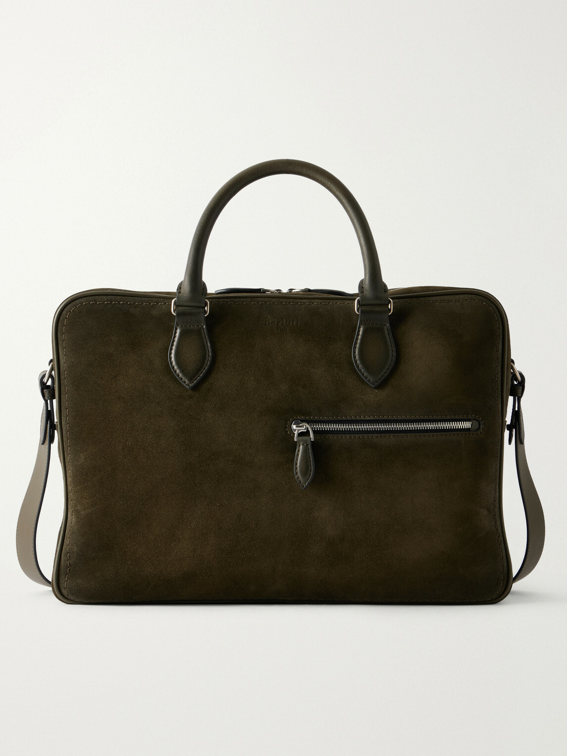 Berluti - F088 Leather-Trimmed Suede Briefcase