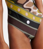 Pucci Printed one-shoulder swimsuit