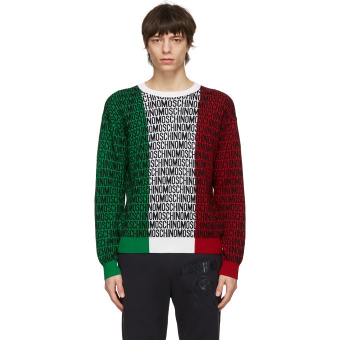 Photo: Moschino Multicolor Wool Fantasy Print Sweater
