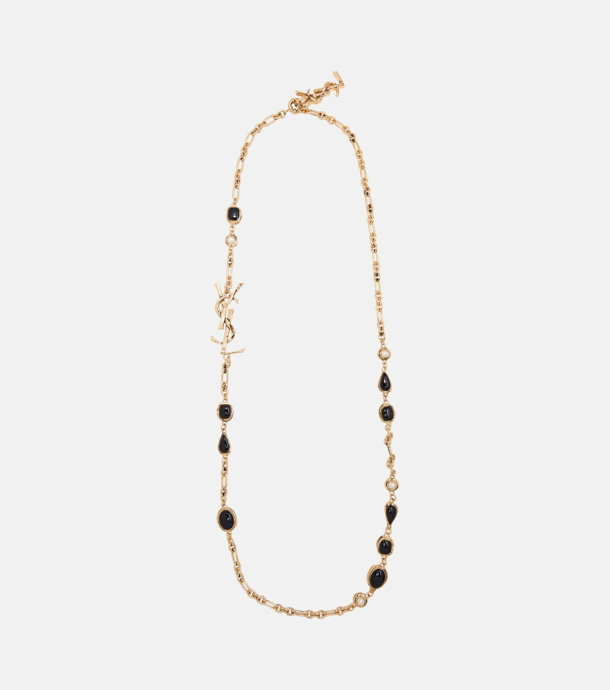 Saint Laurent Cassandre embellished chain necklace