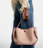 Chloé Small leather-trimmed raffia tote bag