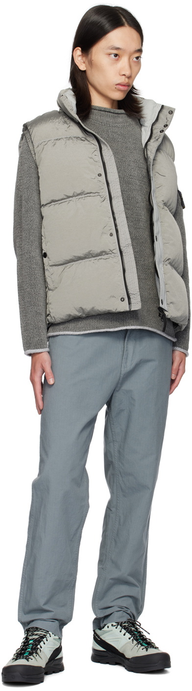 Stone Island Gray Mock Neck Sweater